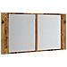 Mobile Specchio LED Legno Antico 90x12x45 cm Legno Multistrato - Foto miniatura 6