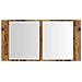 Mobile Specchio LED Legno Antico 90x12x45 cm Legno Multistrato - Foto miniatura 7