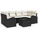 Set Divano da Giardino 7 pcs Nero e Crema 55 x 55 x 37 cm - Foto miniatura 1