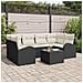 Set Divano da Giardino 7 pcs Nero e Crema 55 x 55 x 37 cm - Foto miniatura 2