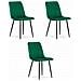 Sedia JEWA - Design ergonomico in velluto verde scuro x 3 - Foto miniatura 1