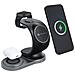 Sali Mag Caricabatterie Wireless Charger Qi Stand 3 In 1 15w Magnetic Black Per Iphone - Foto miniatura 1
