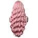 Parrucca Lunga Ondulata Rosa Con Frangia - Capelli Sintetici Termoresistenti Per Uso Quotidiano E Feste - Foto miniatura 2