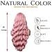 Parrucca Lunga Ondulata Rosa Con Frangia - Capelli Sintetici Termoresistenti Per Uso Quotidiano E Feste - Foto miniatura 3