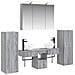 Set di mobili per il bagno 6 pcs Sonoma grigio - Foto miniatura 1