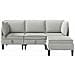 Set di mobili per il soggiorno 4 pcs Grigio chiaro Tessuto - Foto miniatura 7