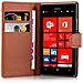 Custodia Compatibile Con Nokia Lumia 925 In Marrone Pastello - Coperchio Protettiva Con Chiusura Magnetica, Funzione Stand E Tasca Per Le Carte - Foto miniatura 2
