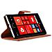 Custodia Compatibile Con Nokia Lumia 925 In Marrone Pastello - Coperchio Protettiva Con Chiusura Magnetica, Funzione Stand E Tasca Per Le Carte - Foto miniatura 3
