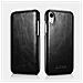 Cuoio Di Iphone Xr Curvo Bordo Deluxe Cassa Del Foglio Di Caso Vintage (6.1 "") Nero - Foto miniatura 1