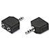Sdoppiatore adattatore spina jack maschio 3,5 m + 2 prese jack 3,5 femmina - Foto miniatura 1