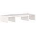 Supporto Per Monitor Bianco 60x24x10,5cm Legno Massello Di Pino - Foto miniatura 2