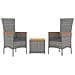 Set Mobili Giardino 3pz Grigio Polyrattan Legno Massello Acacia - Foto miniatura 3