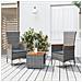 Set Mobili Giardino 3pz Grigio Polyrattan Legno Massello Acacia - Foto miniatura 1