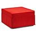 Letto Pieghevole Ancilla, Pouf Trasformabile In Letto Singolo, 100% Made In Italy, Pouf In Tessuto Da Soggiorno, Cm 80x80h45, Rosso - Foto miniatura 1