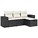Set Divani Da Giardino 4 Pz Con Cuscini Nero In Polyrattan - Foto miniatura 2