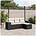 Set Divani Da Giardino 4 Pz Con Cuscini Nero In Polyrattan - Foto miniatura 1