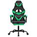 Sedia da Gaming Girevole con Poggiapiedi Nero Verde Similpelle - Foto miniatura 5