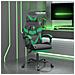 Sedia da Gaming Girevole con Poggiapiedi Nero Verde Similpelle - Foto miniatura 6