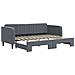 Divano Letto Con Letto Estraibile Grigio Scuro 80x200cm Velluto - Foto miniatura 2