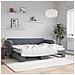Divano Letto Con Letto Estraibile Grigio Scuro 80x200cm Velluto - Foto miniatura 1