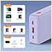 Batteria Supplementare Esterna 20000mah 20w, 1 Porta Usb-a, 1 Posta Usb-c Violet - Foto miniatura 3