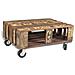 Lusso Casadino -  Tavolino Da Salotto Con 4 Ruote In Legno Di Recupero - Foto miniatura 2