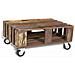 Lusso Casadino -  Tavolino Da Salotto Con 4 Ruote In Legno Di Recupero - Foto miniatura 5