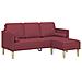 Divano L-Shaped a 3 posti Wine Red 160 cm in tessuto - Foto miniatura 1