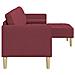 Divano L-Shaped a 3 posti Wine Red 160 cm in tessuto - Foto miniatura 5