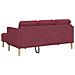 Divano L-Shaped a 3 posti Wine Red 160 cm in tessuto - Foto miniatura 6