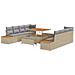 Set di Divani per Giardino da 11 Pezzi con Cuscini Beige Polyrattan Acacia,  Set da Pranzo per Giardino da 3 Pezzi con Cuscini Beige Polyrattan Acacia - Foto miniatura 1