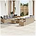 Set di Divani per Giardino da 11 Pezzi con Cuscini Beige Polyrattan Acacia,  Set da Pranzo per Giardino da 3 Pezzi con Cuscini Beige Polyrattan Acacia - Foto miniatura 2