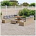 Set di Divani per Giardino da 11 Pezzi con Cuscini Beige Polyrattan Acacia,  Set da Pranzo per Giardino da 3 Pezzi con Cuscini Beige Polyrattan Acacia - Foto miniatura 3