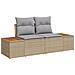 Set di Divani per Giardino da 11 Pezzi con Cuscini Beige Polyrattan Acacia,  Set da Pranzo per Giardino da 3 Pezzi con Cuscini Beige Polyrattan Acacia - Foto miniatura 6