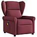 Poltrona Massaggiante Reclinabile Elettrica Rosso Vino Tessuto - Foto miniatura 3