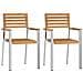 Sedia da Giardino Impilabile 2 pcs in Legno Massello di Teak e Acciaio Inossidabile - Foto miniatura 4
