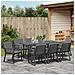 Set da Pranzo Giardino 6 Pezzi con Cuscini in Acciaio Antracite e Polyrattan - Foto miniatura 4