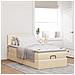 Pouf Letto con Materasso Crema 100x200 cm in Tessuto - Foto miniatura 4