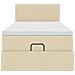 Pouf Letto con Materasso Crema 100x200 cm in Tessuto - Foto miniatura 8