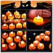 Candele Led Halloween Zucca 12 Pezzi 45 X 45 Mm Arancioni Senza Fiamma - Foto miniatura 5