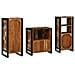 Set di mobili per il bagno 3 pcs Legno massello riciclato - Foto miniatura 9
