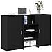 Banco Reception Rovere Nero 155x50x103,5 cm Legno Multistrato - Foto miniatura 2