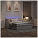 Pouf Letto con Materasso e LED Tortora 140x190 cm in Tessuto - Foto miniatura 3