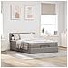 Pouf Letto con Materasso e LED Tortora 140x190 cm in Tessuto - Foto miniatura 4