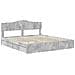 Letto con Contenitore con testiera Grigio cemento 200 x 200 cm - Foto miniatura 4