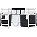 Struttura del Letto Loft per Bambini con Tendine Bianco e Nero - Foto miniatura 6