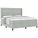 Letto a molle con materasso Grigio chiaro 180 x 200 cm Velluto - Foto miniatura 1