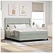 Letto a molle con materasso Grigio chiaro 180 x 200 cm Velluto - Foto miniatura 2