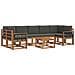 Set di divani da esterno con cuscino 8 pcs Naturale e Antracite - Foto miniatura 1