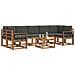 Set di divani da esterno con cuscino 8 pcs Naturale e Antracite - Foto miniatura 3